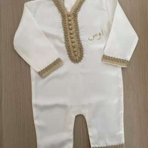 Jabador blanc satin 0-3 mois اوس